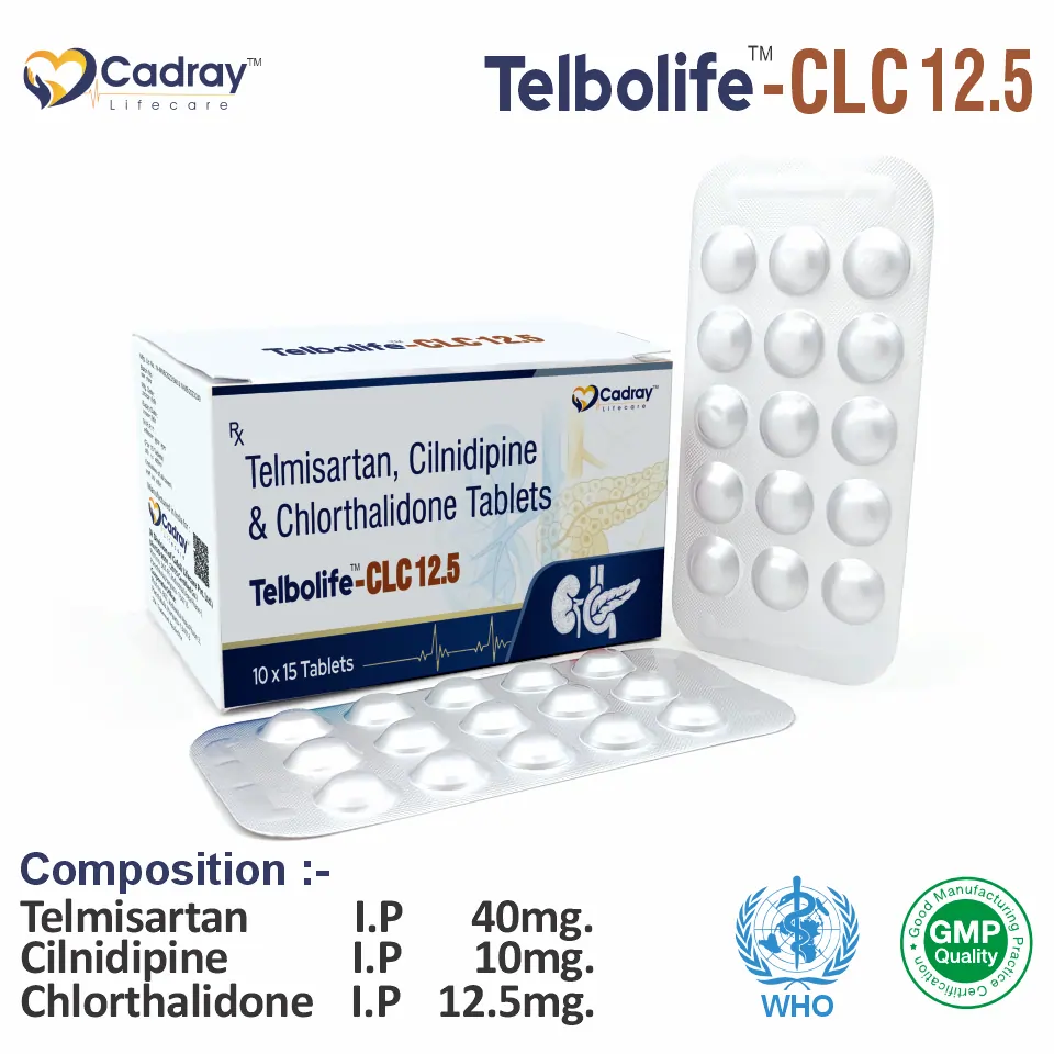 Telmisartan 40mg + Chlorthalidone + Cilnidipine Tablet | Antihypertensive Care | Best Price for PCD Pharma Franchise